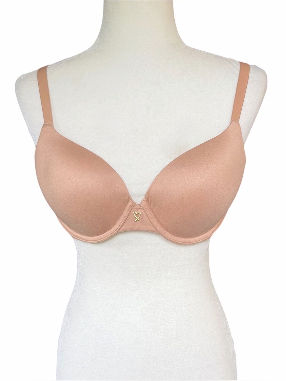 EUC Victoria’s Secret Lined Semi Demi Bra Nude Beige Tan 36C